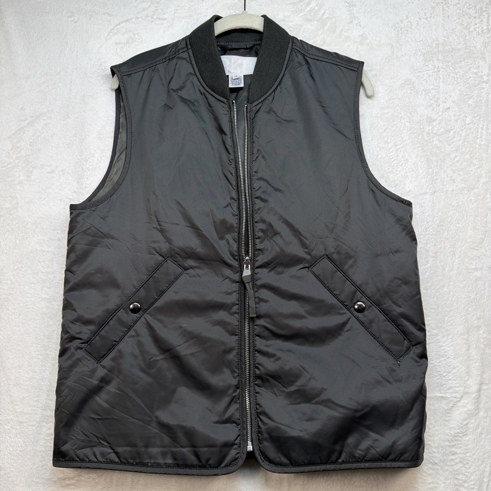 Arket‎ Quilted Liner Vest Mens 46 Olive Nylon Insulated Lightweight Utility